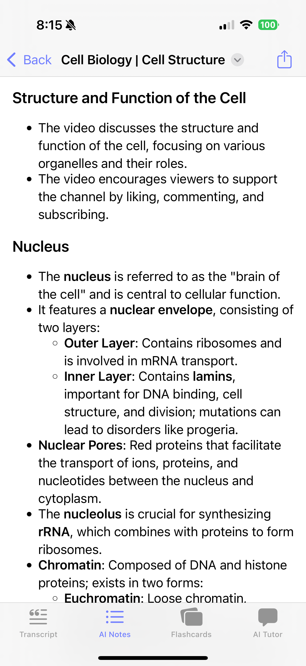 LecturePro AI Notes screen