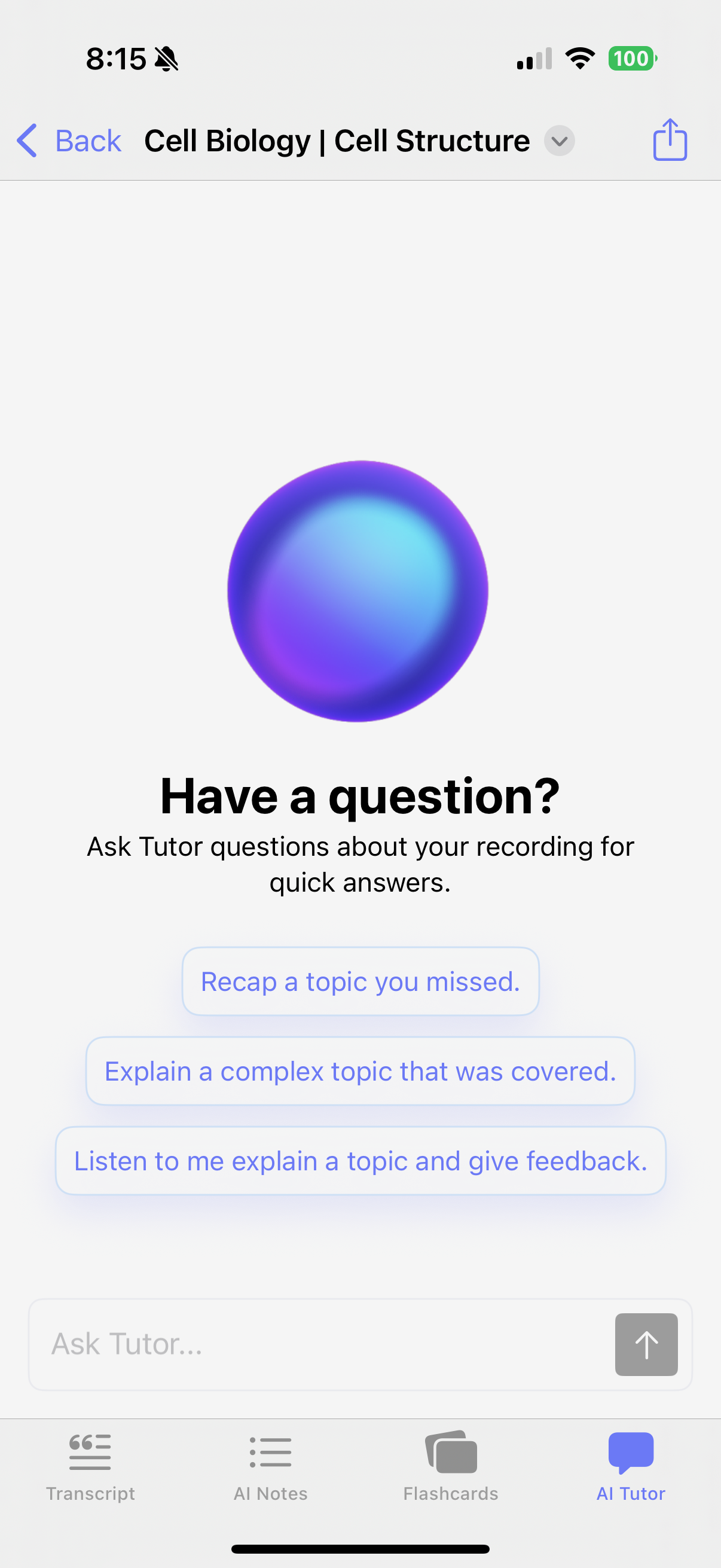 LecturePro AI Tutor screen
